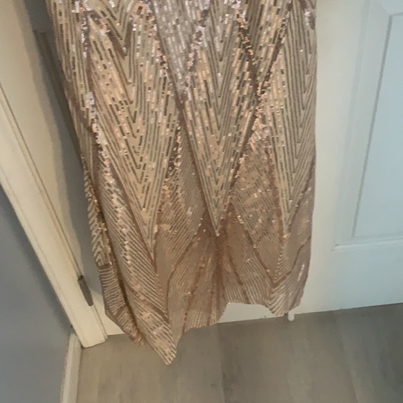 NWT HOMECOMING/ PROM/ DRESS sequins rose gold/ pink formal gown - Picture 8 of 8